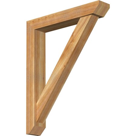 Ekena Millwork Traditional Slat Rough Sawn Bracket w/ Offset Brace, Western Red Cedar, 6"W x 34"D x 42"H BKT0604X34X42TRA06RWR